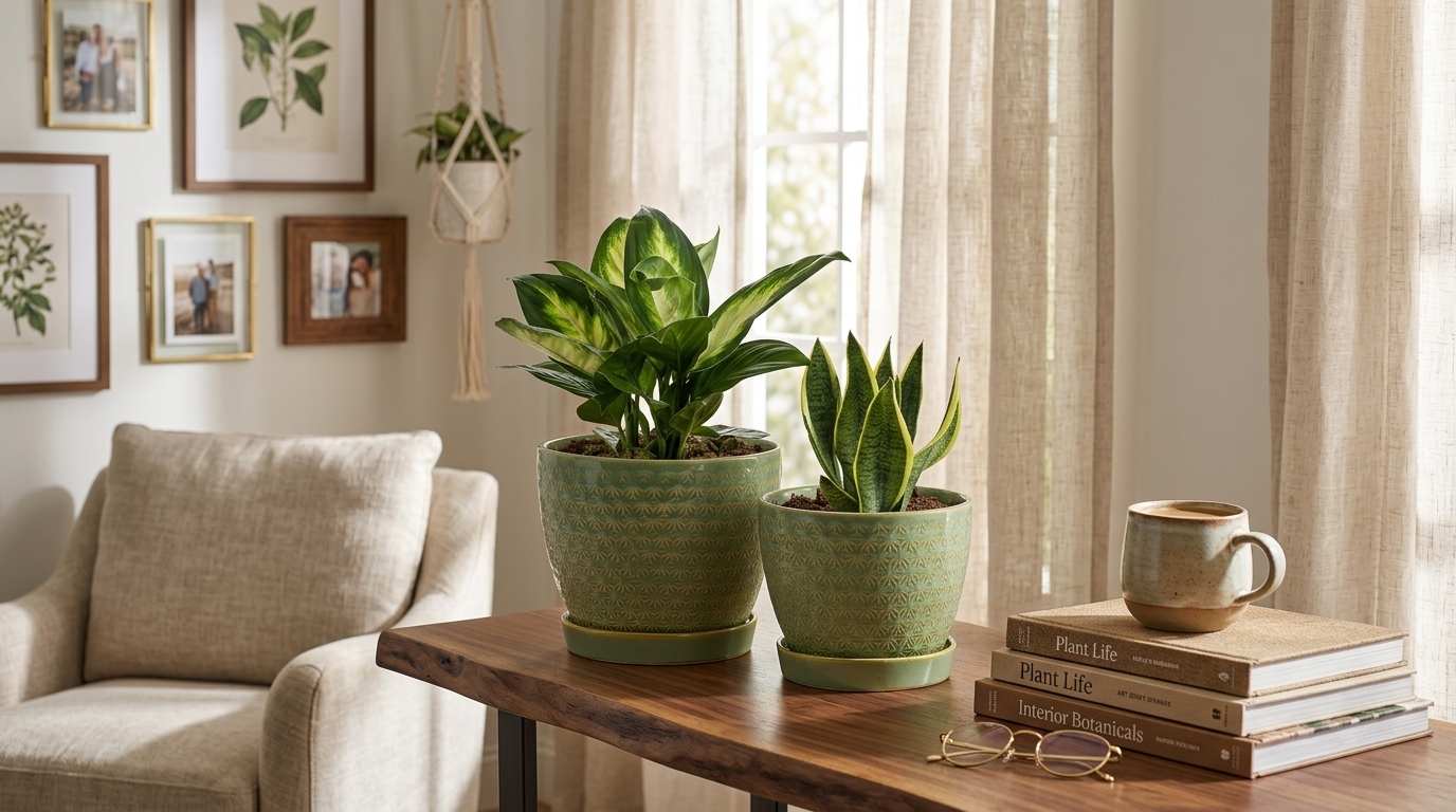 Indoor Flower Pots styled in a home setting