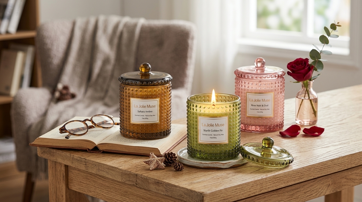 LA JOLIE MUSE Scented Candles styled in a home setting