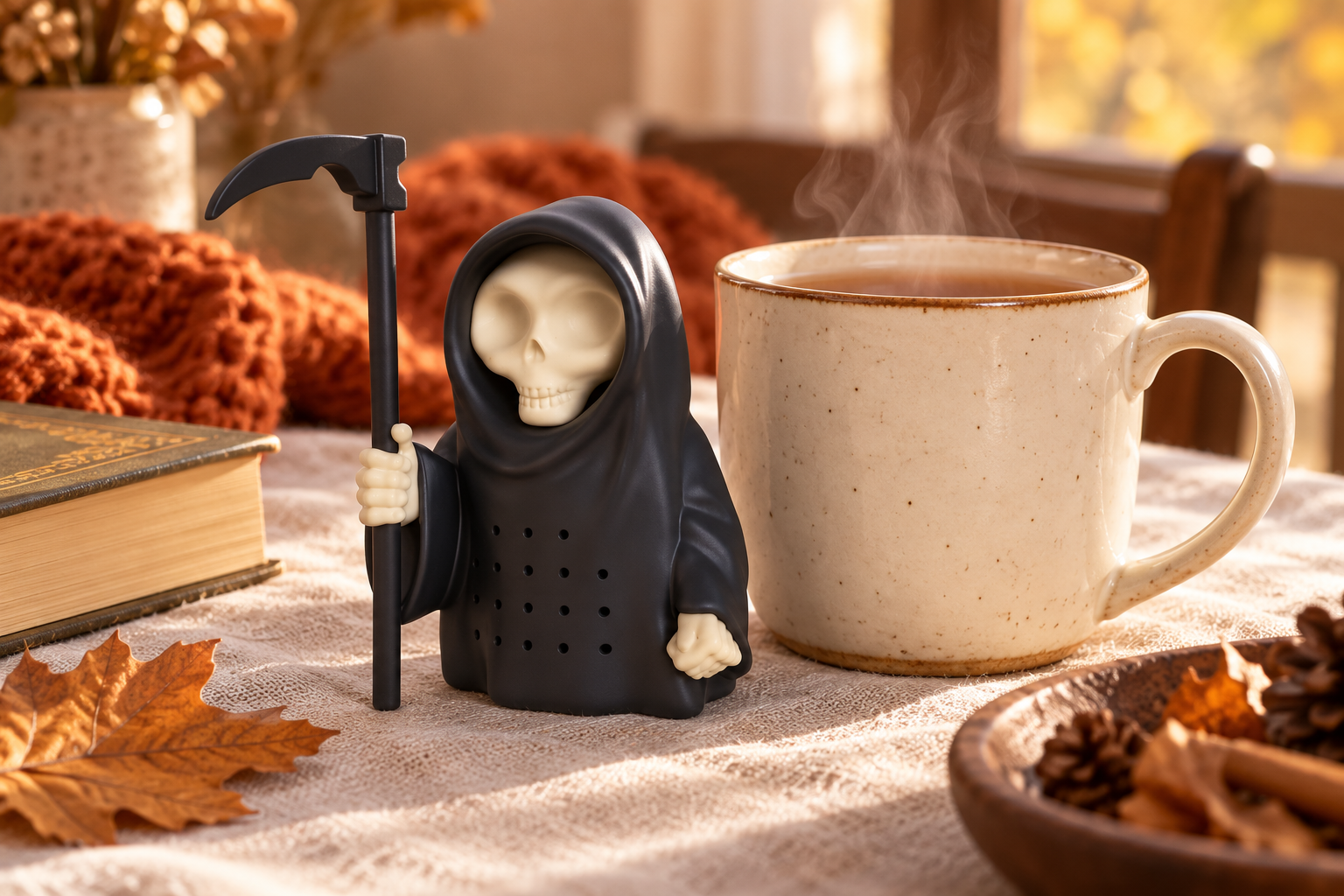 Genuine Fred GRIM STEEPER Tea Infuser styled in a home setting