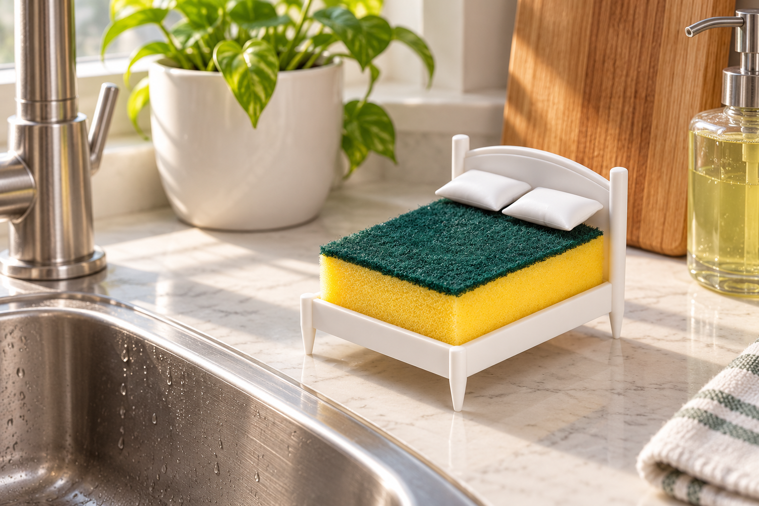 OTOTO Clean Dreams Sponge Holder styled in a home setting