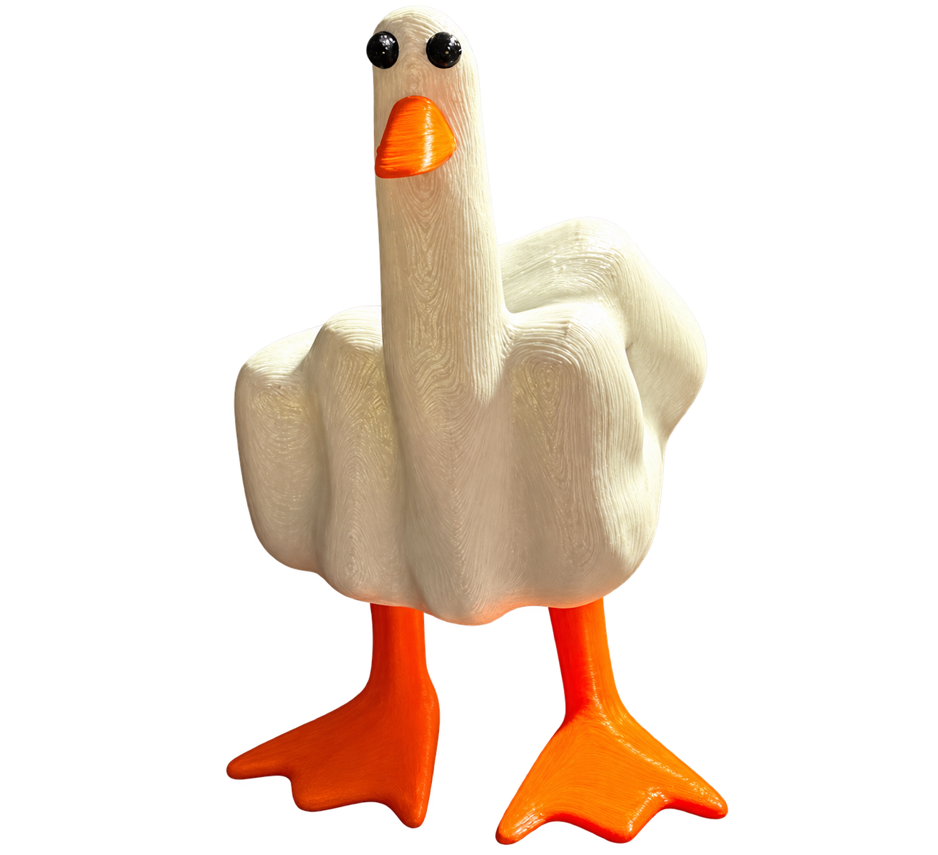 Auetrcls Middle Finger Duck Statue - White