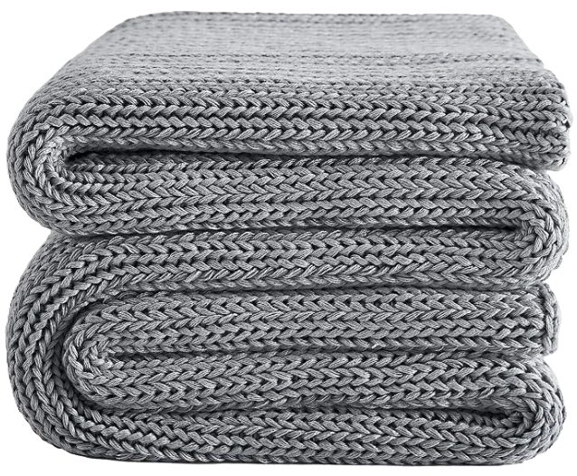 L’AGRATY Chunky Knit Throw Blanket