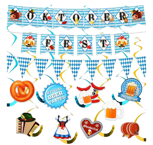 Oktoberfest Bavarian Decorations Kit (banners, pennants, table covers)
