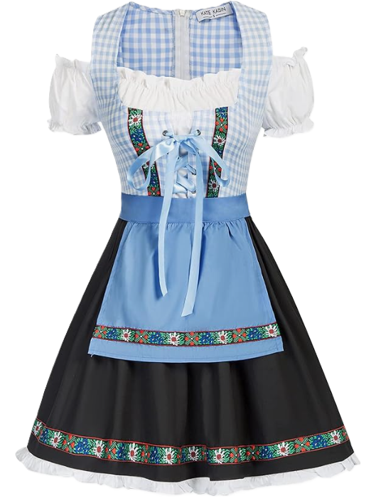 Kate Kasin Women’s German Dirndl Dress (3-Piece)