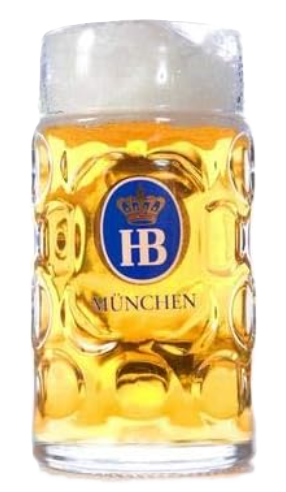 1 Liter HB “Hofbräuhaus München” Dimpled Glass Beer Stein