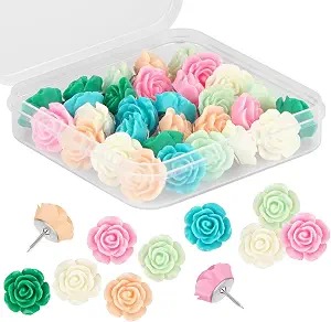 Flower Pushpins · Set of 30