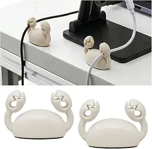 Crab Cable Clips · White Pair